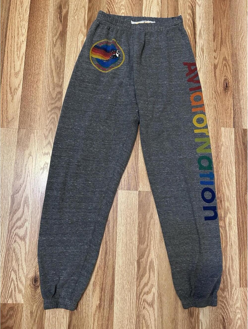 Aviator Nation Heather Grey Women’s Logo Aspen Co Sweatpants S